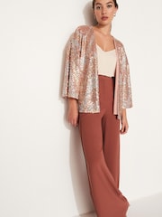 Roségold - Funkelnder Kimono mit irisierenden Pailletten - Bild 2 von 5
