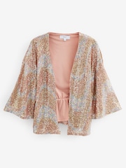 Roségold - Funkelnder Kimono mit irisierenden Pailletten - Bild 5 von 5
