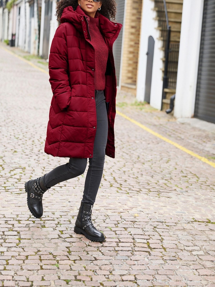 Deep Red Shower Resistant Padded Coat - Image 2 of 9