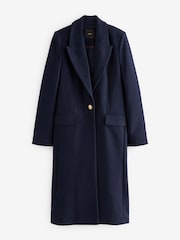 Navy Revere Collar Coat - Image 5 of 7