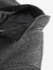 Charcoal Grey Wool Blend Four Pocket Funnel Neck Coat - Image 12 of 12