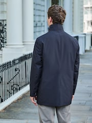 Navy Shower Resistant Four Pocket Funnel Neck Coat - Image 3 of 11