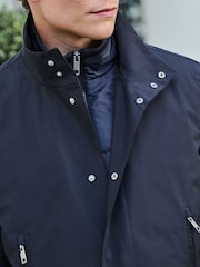 Navy Shower Resistant Four Pocket Funnel Neck Coat - Image 4 of 11