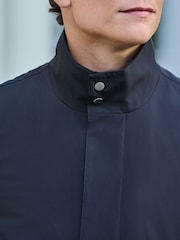 Navy Shower Resistant Four Pocket Funnel Neck Coat - Image 5 of 11