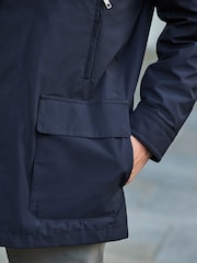 Navy Shower Resistant Four Pocket Funnel Neck Coat - Image 6 of 11