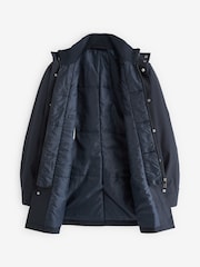 Navy Shower Resistant Four Pocket Funnel Neck Coat - Image 8 of 11