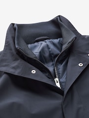 Navy Shower Resistant Four Pocket Funnel Neck Coat - Image 9 of 11