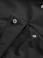 Black Shower Resistant Four Pocket Funnel Neck Coat - Image 9 of 10