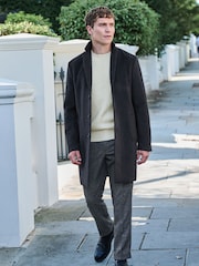 Dark Navy Blue Check Epsom Overcoat - Image 2 of 10