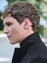 Dark Navy Blue Check Epsom Overcoat - Image 4 of 10