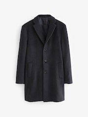 Dark Navy Blue Check Epsom Overcoat - Image 7 of 10