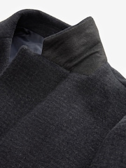 Dark Navy Blue Check Epsom Overcoat - Image 8 of 10