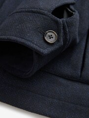 Navy Blue Four Pocket Funnel Neck Coat - Image 10 of 11