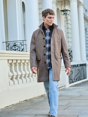 Cream Wool Blend Mock Gilet Herringbone Padded Coat - Image 2 of 10