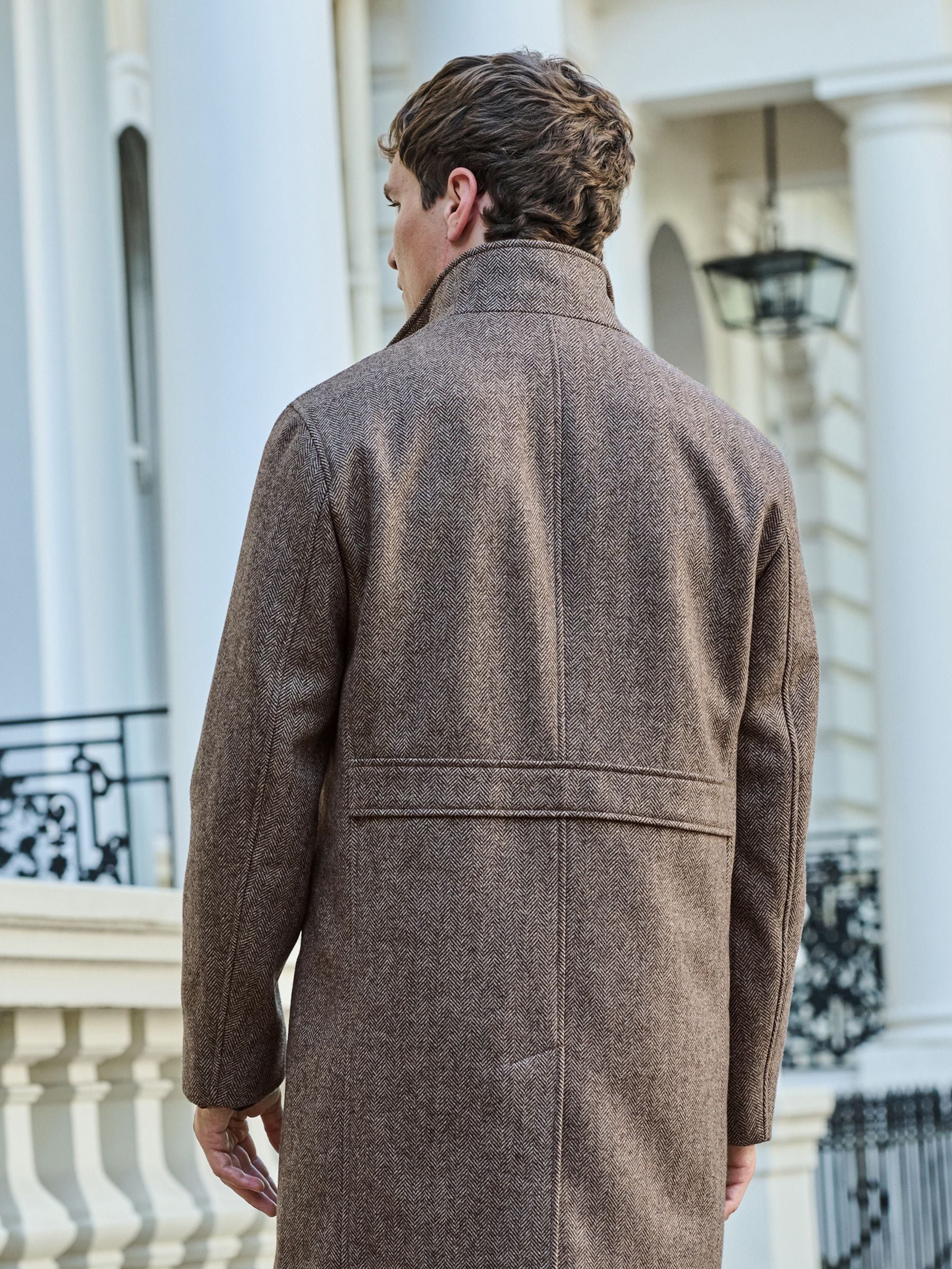 Buy Cream Wool Blend Mock Gilet Herringbone Padded Coat from Next Ireland