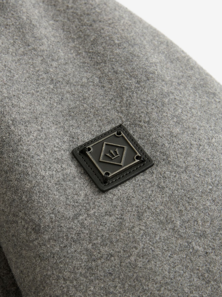 Light Grey Wool Rich Double Breasted Peacoat - Image 7 of 9