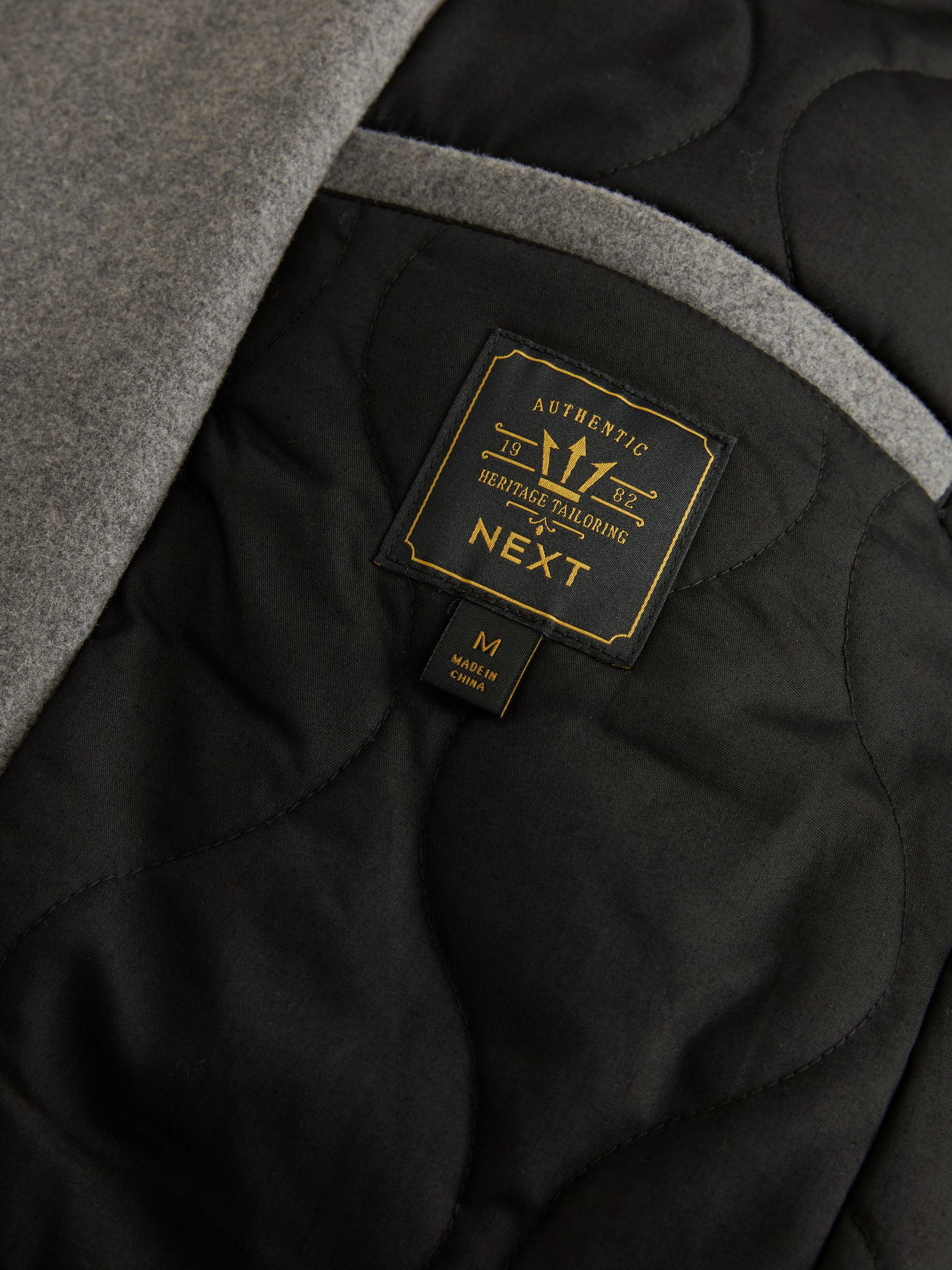 Buy Light Grey Wool Rich Double Breasted Peacoat from Next Luxembourg