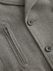 Light Grey Wool Rich Double Breasted Peacoat - Image 9 of 9