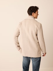 Neutrale Farbe - Weiche Cabanjacke mit Fischgrätmuster - Bild 3 von 13