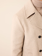 Neutrale Farbe - Weiche Cabanjacke mit Fischgrätmuster - Bild 5 von 13