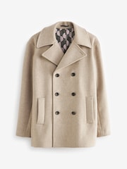 Neutrale Farbe - Weiche Cabanjacke mit Fischgrätmuster - Bild 7 von 13