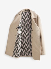 Neutrale Farbe - Weiche Cabanjacke mit Fischgrätmuster - Bild 8 von 13