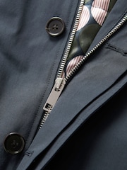 Navy Blue Shower Resistant Trench Coat - Image 12 of 13