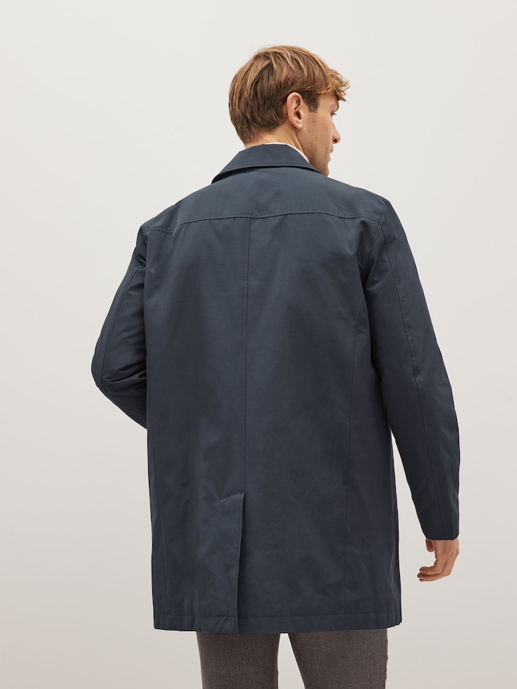 Navy Blue Shower Resistant Trench Coat - Image 2 of 13