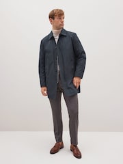 Navy Blue Shower Resistant Trench Coat - Image 3 of 13