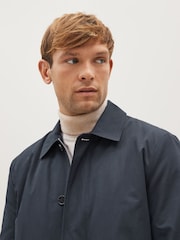 Navy Blue Shower Resistant Trench Coat - Image 4 of 13