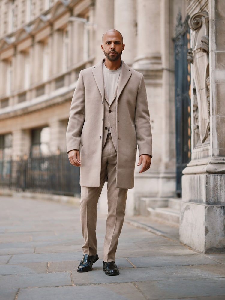 Stone Brown Epsom Smart Overcoat - Image 1 of 8