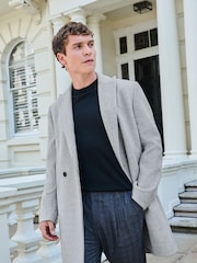 Light Grey Double Breasted Epsom Overcoat - Image 1 of 11