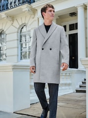 Light Grey Double Breasted Epsom Overcoat - Image 2 of 11