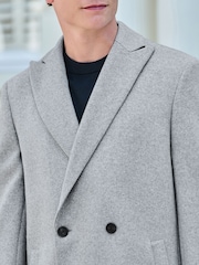 Light Grey Double Breasted Epsom Overcoat - Image 4 of 11