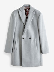 Light Grey Double Breasted Epsom Overcoat - Image 7 of 11