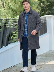 Grey Textured Wool Rich Car Coat - Image 2 of 9