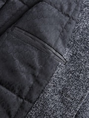 Grey Textured Wool Rich Car Coat - Image 9 of 9