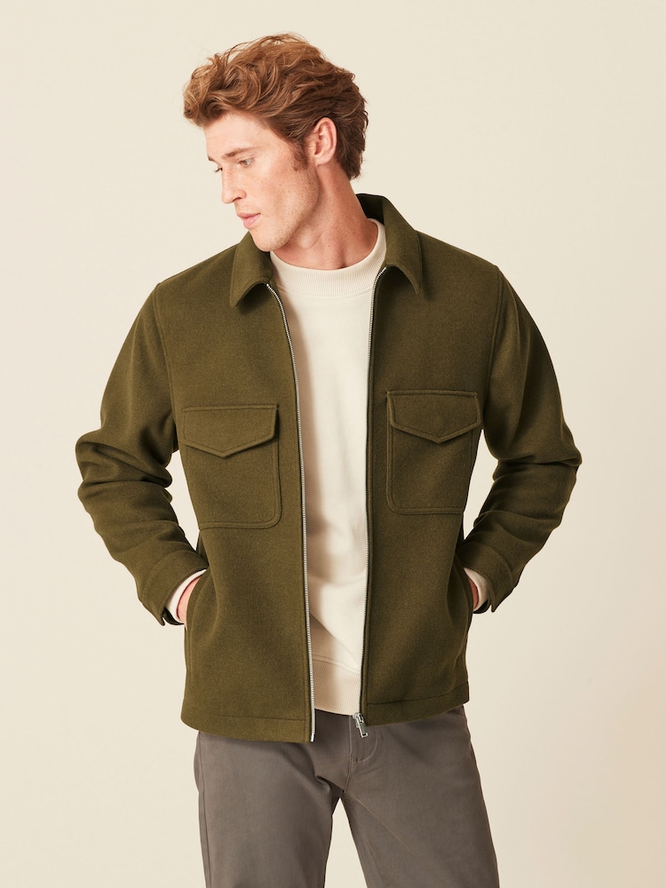 Olive Green Trucker Jacket - Image 1 of 11