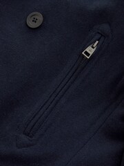 Navy Blue Wool Rich Double Breasted Peacoat - Image 11 of 12