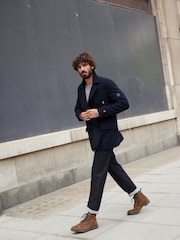 Navy Blue Wool Rich Double Breasted Peacoat - Image 2 of 12