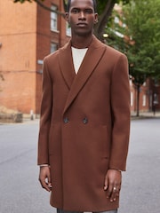 Dark Brown Double Breasted Epsom Coat - Image 1 of 12