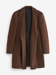 Dark Brown Double Breasted Epsom Coat - Image 3 of 12