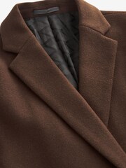 Dark Brown Double Breasted Epsom Coat - Image 4 of 12