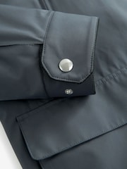 Grey Shower Resistant Four Pocket Funnel Neck Coat - Image 11 of 15