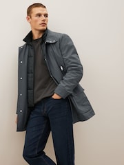 Grey Shower Resistant Four Pocket Funnel Neck Coat - Image 4 of 15