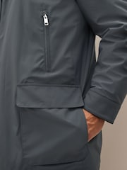 Grey Shower Resistant Four Pocket Funnel Neck Coat - Image 7 of 15