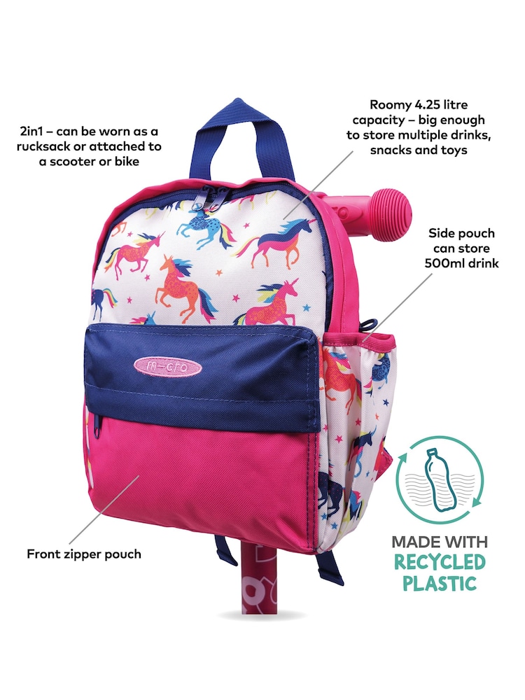 Microscooters Pink Unicorn Backpack - Image 2 of 7