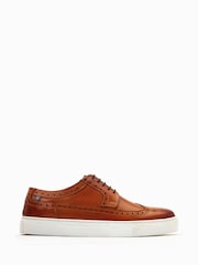 Base London Mickey Lace Up Brown Brogue Trainers - Image 1 of 6
