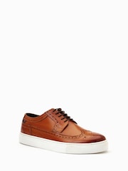 Base London Mickey Lace Up Brown Brogue Trainers - Image 2 of 6