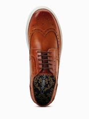 Base London Mickey Lace Up Brown Brogue Trainers - Image 4 of 6